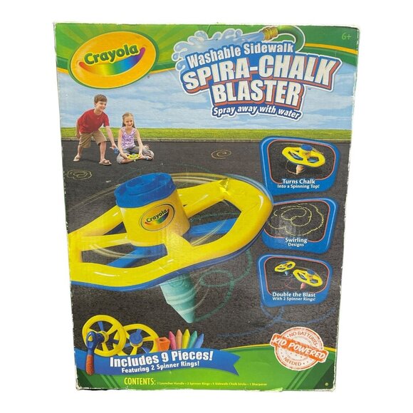 Crayola Washable Sidewalk Chalk "Spira-Chalk Blaster" 9-Piece Set - New - Picture 1 of 7